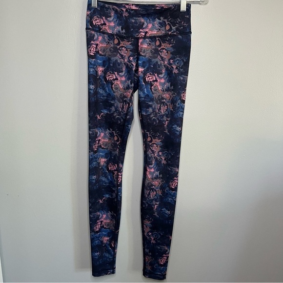 Lululemon  Wunder Under Moody Mirage Berry Blue Floral Legging Sz 4 Essential - Picture 2 of 8